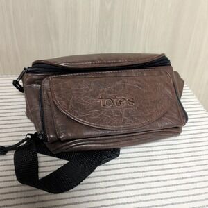 Totes Fanny Pack Women OS Brown Excellent Faux Leather Multi-Pocket Waist Bag